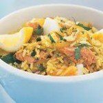 Kedgeree with boiled egg